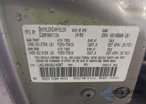 2006 Jeep Liberty Sport z USA, uszkodzony, nr VIN 1J4GL48K46W142967